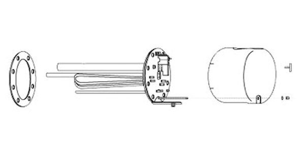 Электрический нагревательный фланцевый элемент RDU 18-3.8. Фото N2