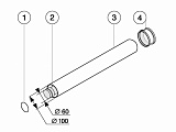 Protherm Соосная труба, 60/100мм, длина 0,5м / T1D-500 (3945)